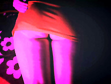 Attractive whore in short dress shows her juicy behind in gorgeous panties